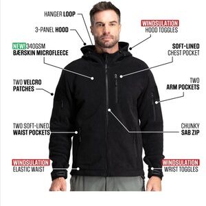Men’s NWT BARRSKIN Tactical Supply Fleece Jacket Stealth Black XL